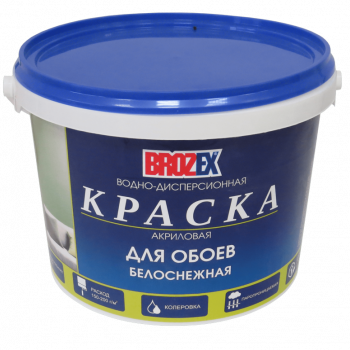 Краска для обоев супербелая акриловая - Строительные материалы